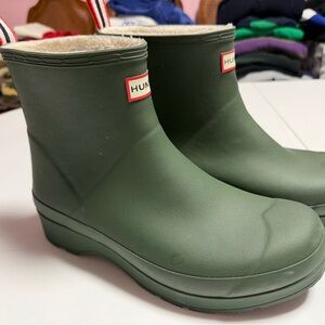 Hunter Green Play Ankle insulated Rain Boots
